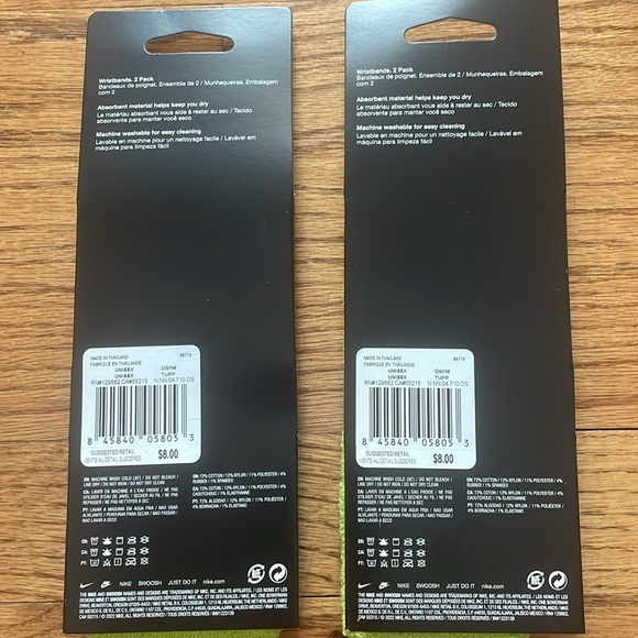 NEW 2 Pack Nike Wristbands Set of 2 - Picture 2 of 2